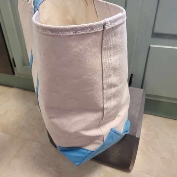 VTG LL Bean Boat And Tote & Sky Baby Light Blue XL Canvas Bag USA RARE - Picture 7 of 12